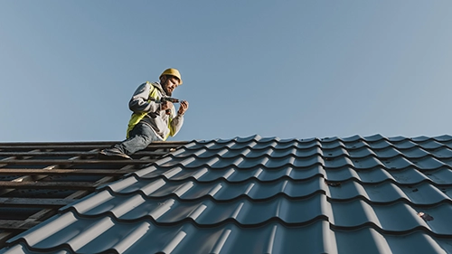 Man on roof